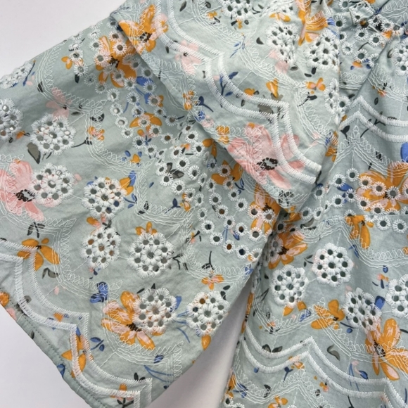 LAIA Anthropologie Ashtabula Embroidered Eyelet Ruffle Top - Picture 6 of 10